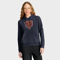 Sweat à capuche en polaire Nike Chicago Bears Club bleu marine pour femme