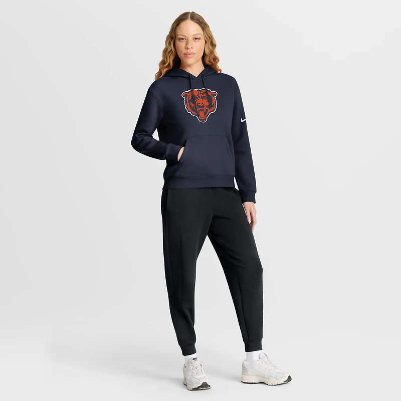 Sweat à capuche en polaire Nike Chicago Bears Club bleu marine pour femme