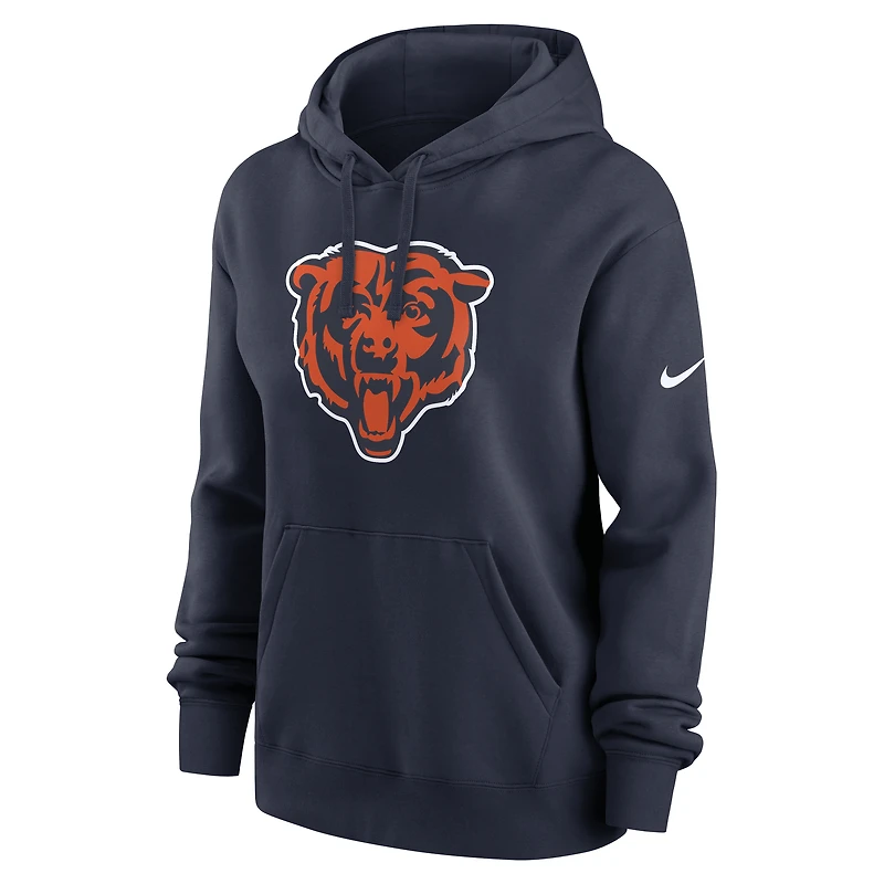 Sweat à capuche Nike bleu marine Chicago Bears Club Fleece pour femme