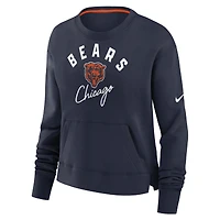 Sweat-shirt polaire montant Nike Chicago Bears bleu marine pour femme