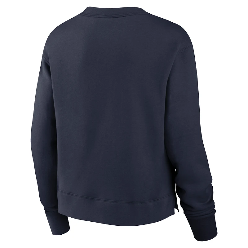 Women's Nike Navy Chicago Bears High Hip Fleece Pullover Sweatshirt