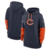 Sweat à capuche Nike bleu marine Chicago Bears Sideline Essential pour femme