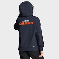 Sweat à capuche Nike Dri-FIT bleu marine pour femme des Chicago Bears avec initiales standard