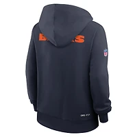 Sweat à capuche Nike Dri-FIT bleu marine pour femme des Chicago Bears avec initiales standard