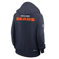 Sweat à capuche Nike Dri-FIT bleu marine pour femme des Chicago Bears avec initiales standard