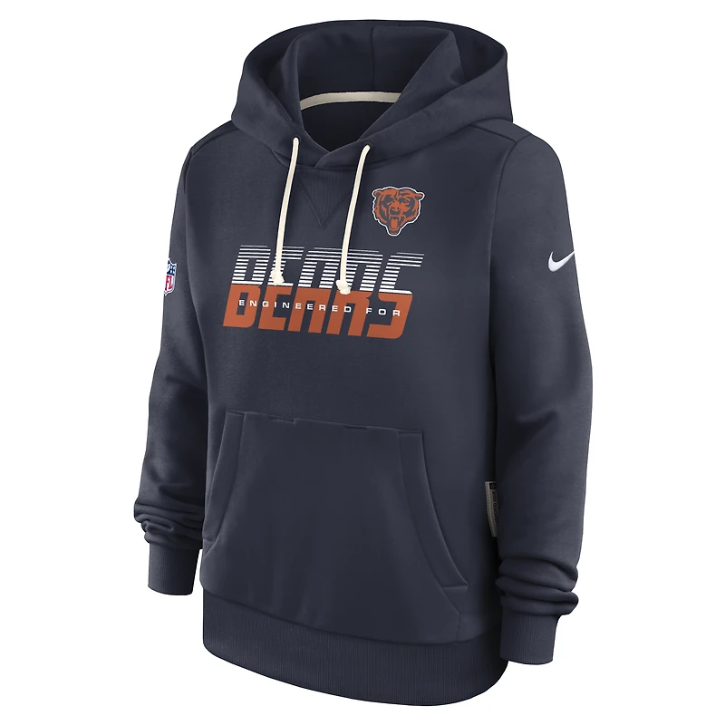 Sweat à capuche Nike Dri-FIT bleu marine Chicago Bears pour femme