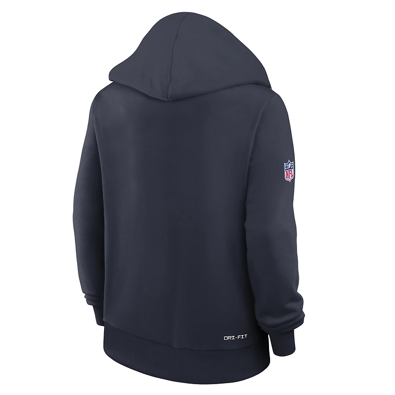 Women's Nike Navy Chicago Bears Sideline Standard Issue Dri-FIT Hoodie