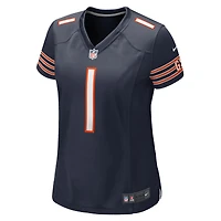 Maillot de match Nike numéro 1 Bride pour femme, bleu marine, Chicago Bears