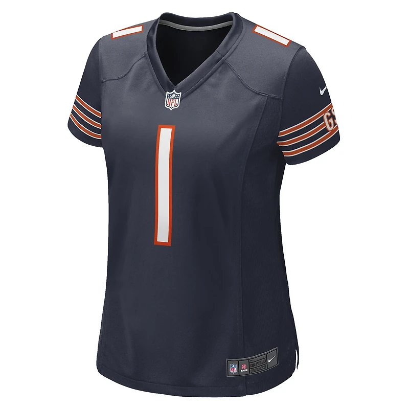 Maillot de match Nike numéro 1 Mom des Chicago Bears pour femmes, bleu marine