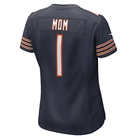 Maillot de match Nike numéro 1 Mom des Chicago Bears pour femmes, bleu marine