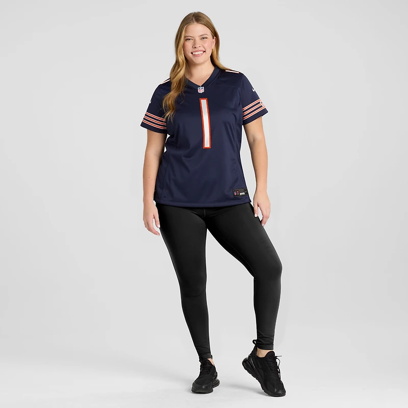 Maillot de match Nike numéro 1 Mom des Chicago Bears pour femmes, bleu marine