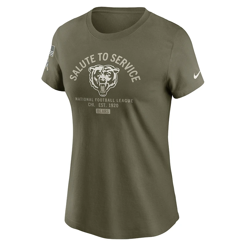 Women's Nike Olive Chicago Bears 2025 Salute to Service Sideline T-Shirt