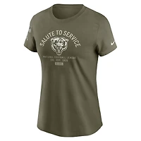 Women's Nike Olive Chicago Bears 2025 Salute to Service Sideline T-Shirt