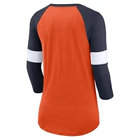 T-shirt à manches 3/4 raglan pour femme Nike Chicago Bears Football Pride - Orange/Bleu marine