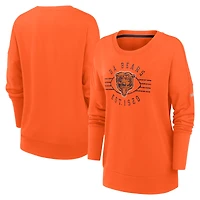 Sweat-shirt à enfiler Nike Orange Chicago Bears Rewind Playback Icon Performance pour femme