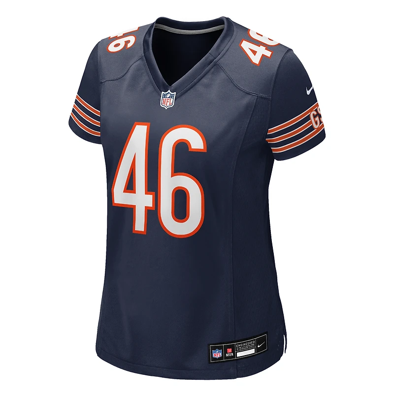 Maillot Nike Scott Daly bleu marine pour femme des Chicago Bears