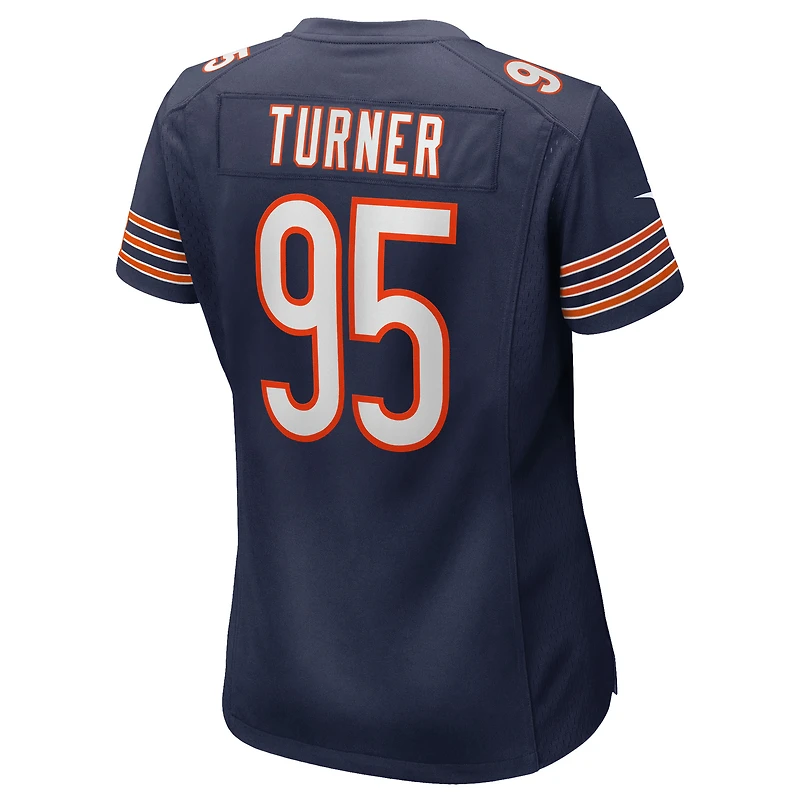 Maillot Nike Shemar Turner bleu marine pour femme des Chicago Bears