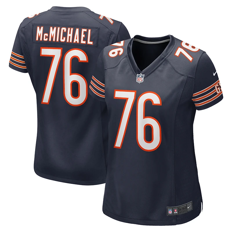 Maillot de match joueur retraité Nike Steve McMichael pour femme, bleu marine, Chicago Bears