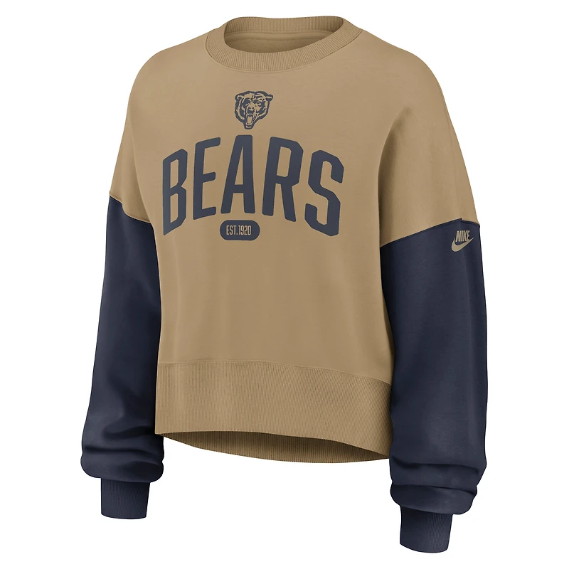 Sweat-shirt surdimensionné Nike Tan Chicago Bears pour femme