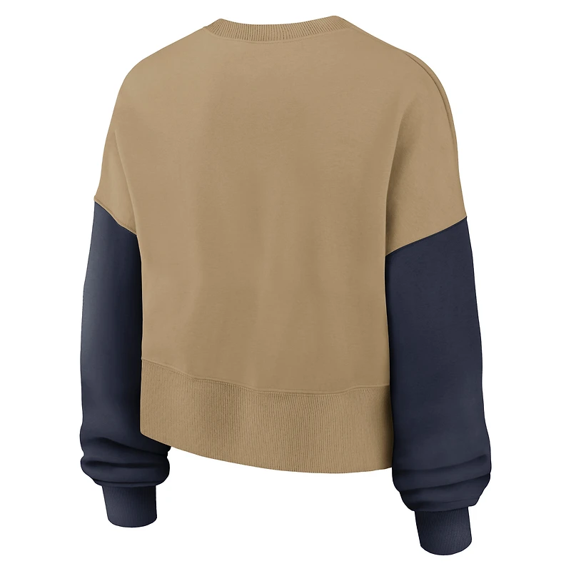 Women's Nike Tan Chicago Bears Oversized Rewind Pullover Sweatshirt