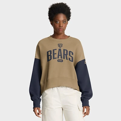 Women's Nike Tan Chicago Bears Oversized Rewind Pullover Sweatshirt