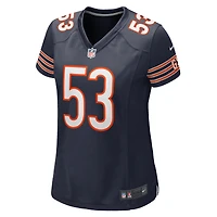Maillot Nike TJ Edwards pour femme, joueur de jeu des Chicago Bears, bleu marine