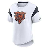 T-shirt tendance des Chicago Bears de Nike pour femme, blanc