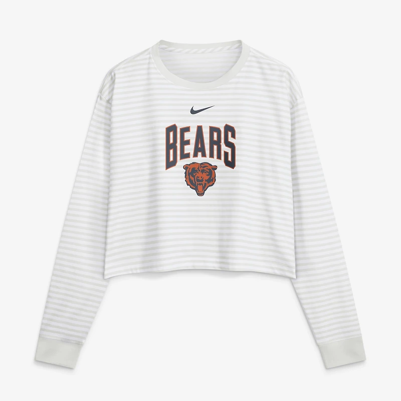 Haut court ample Nike Chicago Bears blanc pour femme