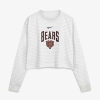 Haut court ample Nike Chicago Bears blanc pour femme