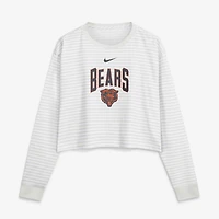Haut court ample Nike Chicago Bears blanc pour femme