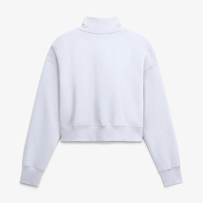Women's Nike White Chicago Bears Oversized Phoenix Fleece Cropped Quarter-Zip Sweatshirt