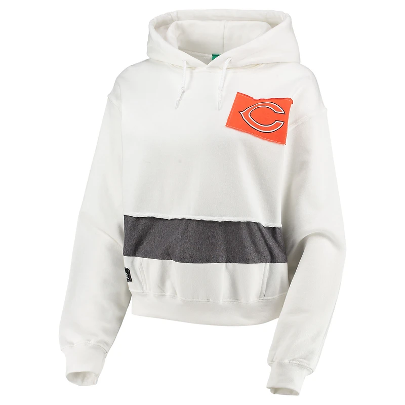 Refried Apparel pour femme Blanc Chicago Bears Sweat à capuche durable Crop Dolman