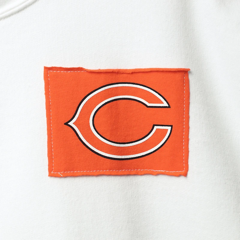 Refried Apparel pour femme Blanc Chicago Bears Sweat à capuche durable Crop Dolman