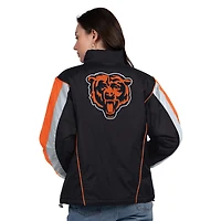Veste demi-zippée noire/orange pour femme des Chicago Bears Thursday Night Gridiron