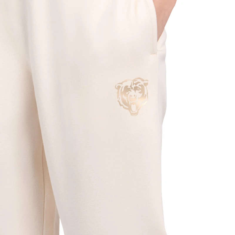 Pantalon de voyage en polaire taille haute pastel Chicago Bears pour femme, couleur crème Starter.