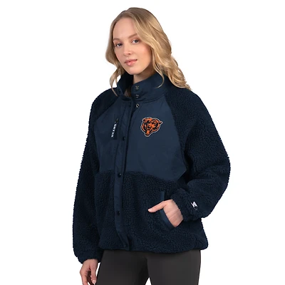 Veste sherpa On the Ball bleu marine pour femme des Chicago Bears