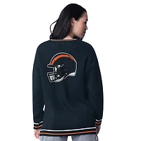 Pull oversize en tricot intarsia Starter Navy Chicago Bears pour femme