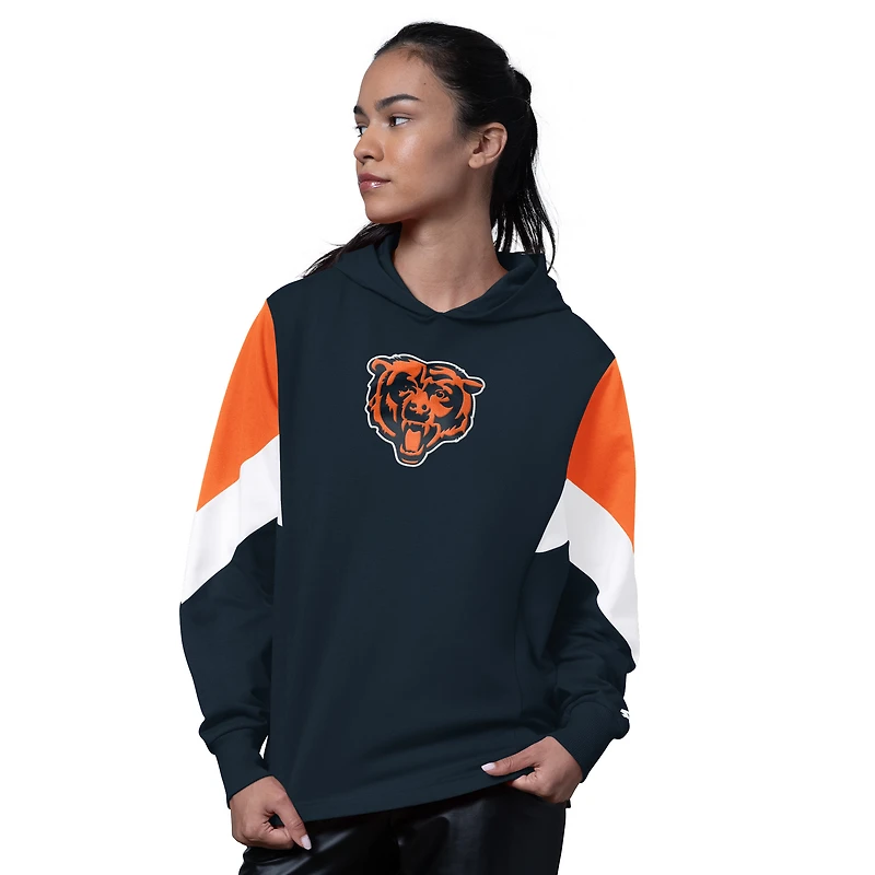Sweat à capuche bleu marine Starter pour femme des Chicago Bears Scrimmage