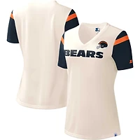 Women's Starter White Chicago Bears Kick-Starter - V-Neck T-Shirt