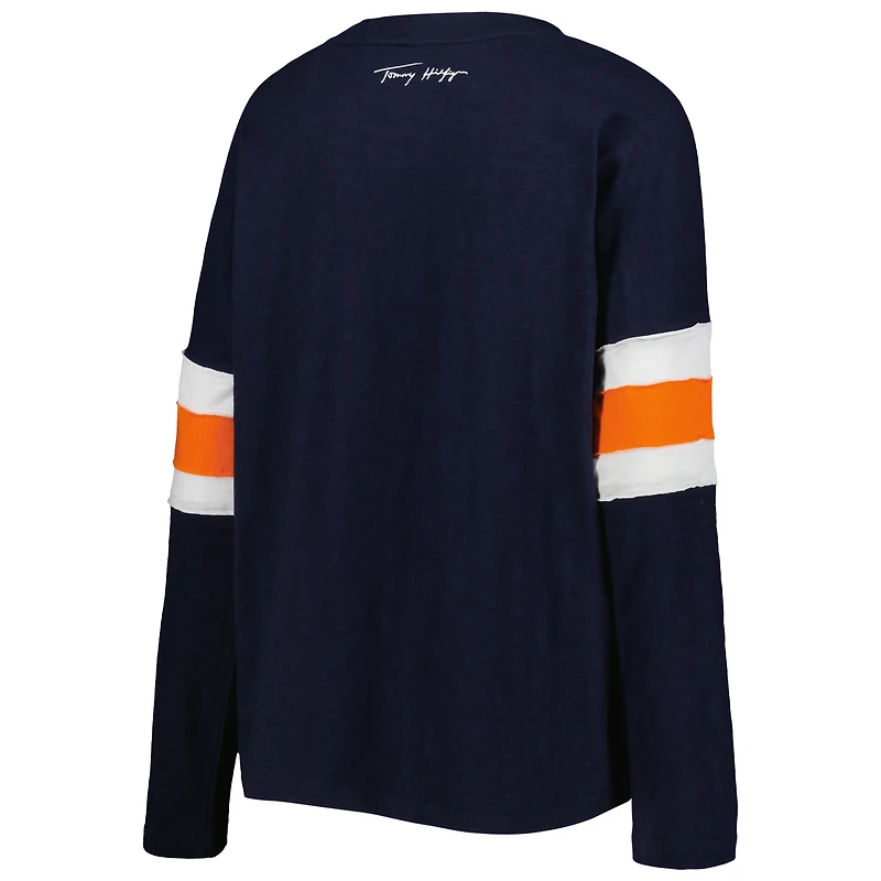 Women's Tommy Hilfiger Navy Chicago Bears Justine Long Sleeve Tunic T-Shirt