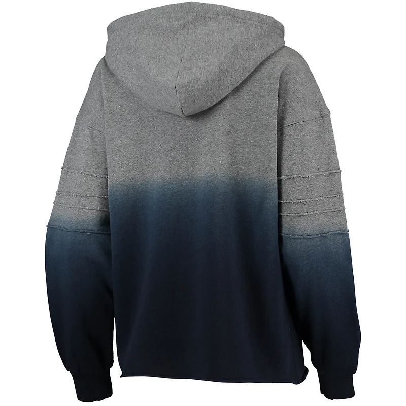 Women's Touch Heathered Gray/Navy Chicago Bears Superstar Dip-Dye Pullover Hoodie