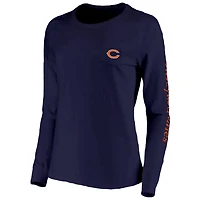 T-shirt à manches longues avec casque des Chicago Bears de Vineyard Vines pour femme, bleu marine