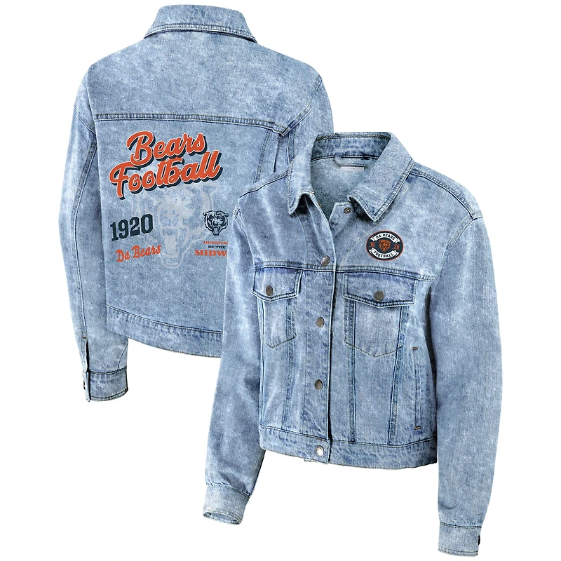 Veste en jean à boutons-pression pour femmes WEAR by Erin Andrews Chicago Bears