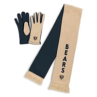 Ensemble écharpe et gants à micro-carreaux ton sur ton pour femmes WEAR by Erin Andrews Chicago Bears