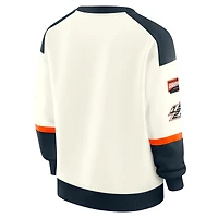 Women's WEAR by Erin Andrews  Cream Chicago Bears Racing Crew V-Neck Sweatshirt