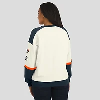 Women's WEAR by Erin Andrews  Cream Chicago Bears Racing Crew V-Neck Sweatshirt