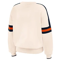 Pull à rayures crème Chicago Bears pour femme WEAR by Erin Andrews