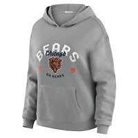 Women's WEAR by Erin Andrews Gray Chicago Bears Waffle-Knit Long Sleeve Hooded Shirt & Pants Lounge Set