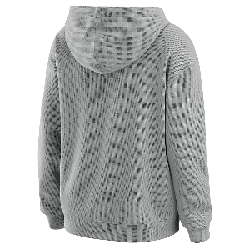 Women's WEAR by Erin Andrews Gray Chicago Bears Waffle-Knit Long Sleeve Hooded Shirt & Pants Lounge Set