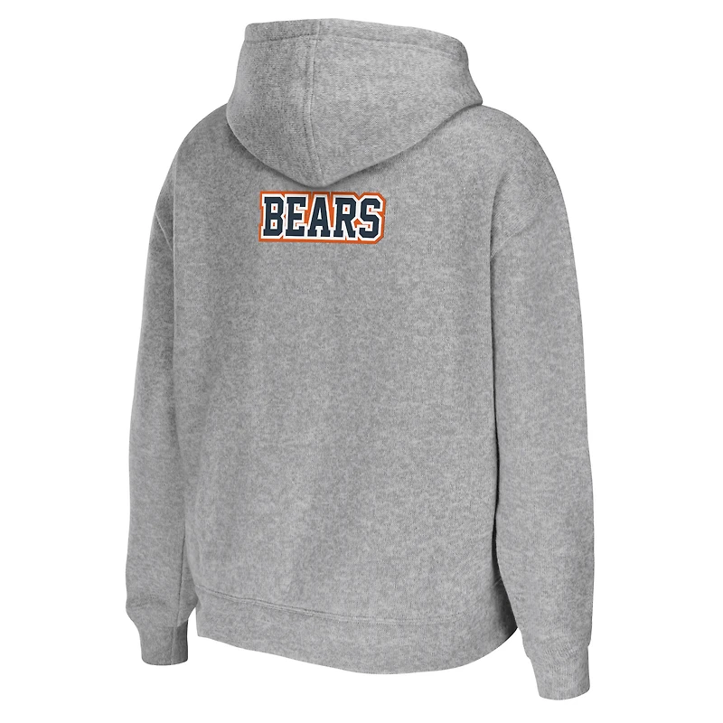 Women's WEAR by Erin Andrews Heathered Gray Chicago Bears Team Full-Zip Hoodie
